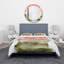 Nuage abstrait rose, rouge et vert - ensemble de housse de couette moderne - microfibre de polyester-66389762