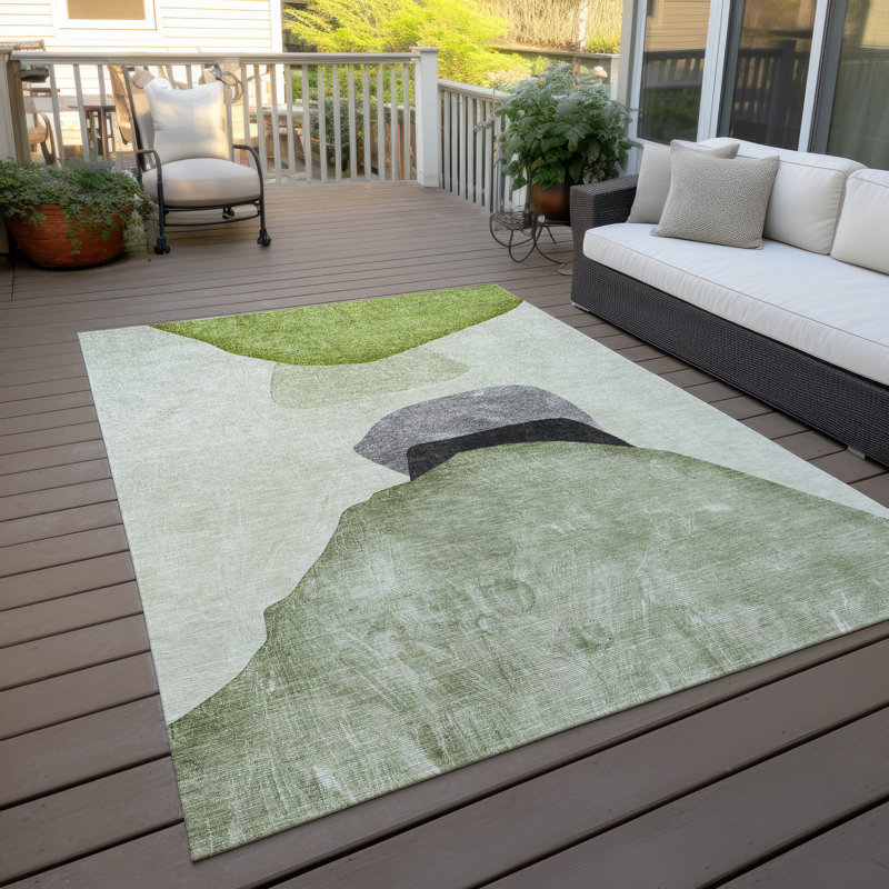 Meilani Abstract Machine Woven Polyester Rug, Rectangle 8' x 10'