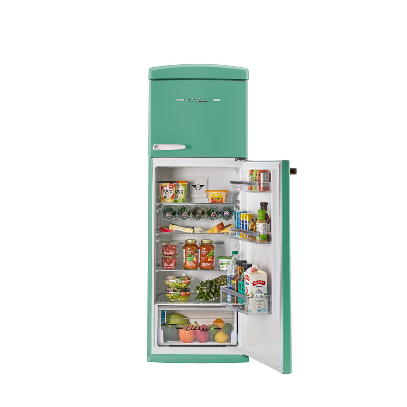 Classic Retro 23.8 In 11 Cu. Ft. Frost Free Top Freezer Refrigerator, Energy Star, Mist Turquoise