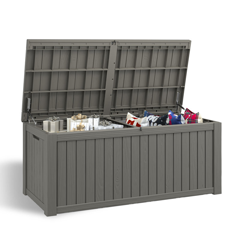 150Gallon Durable Waterproof Resin Deck Box, Gray