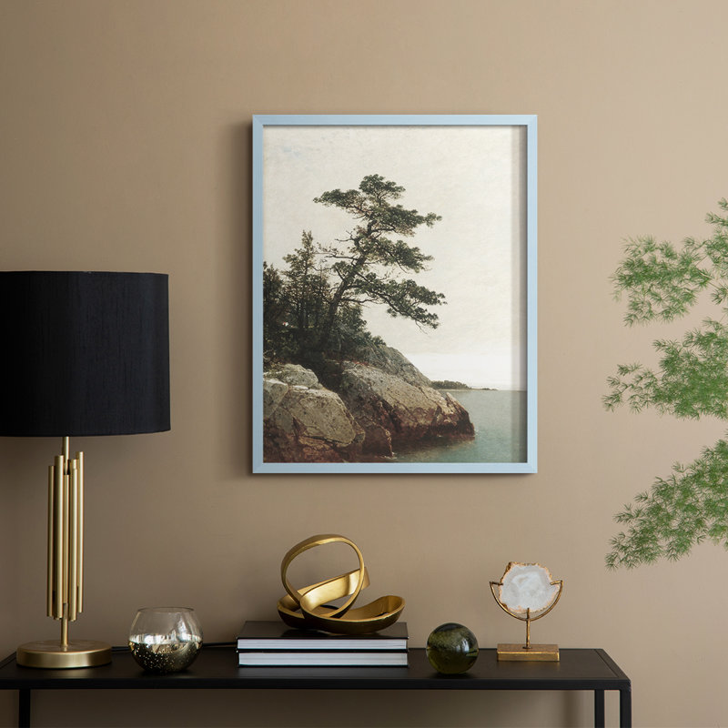 Impression encadrée rétro Vintage Nautical Print - bois massif, H 21 po x l 17 po, Bleu