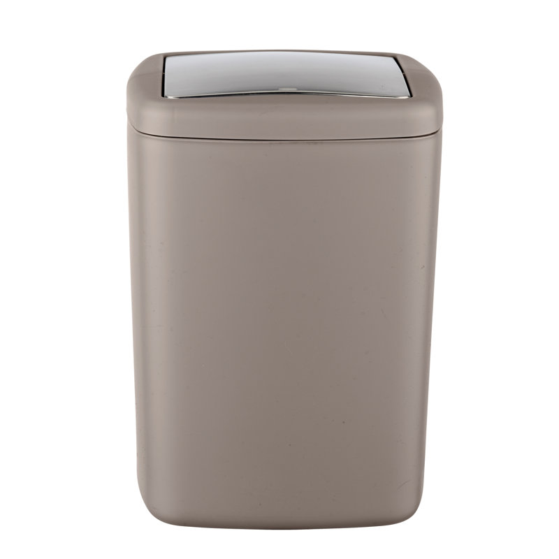 Aalaa Plastic Swing Top Rubbish Bin - 8.5L, Taupe