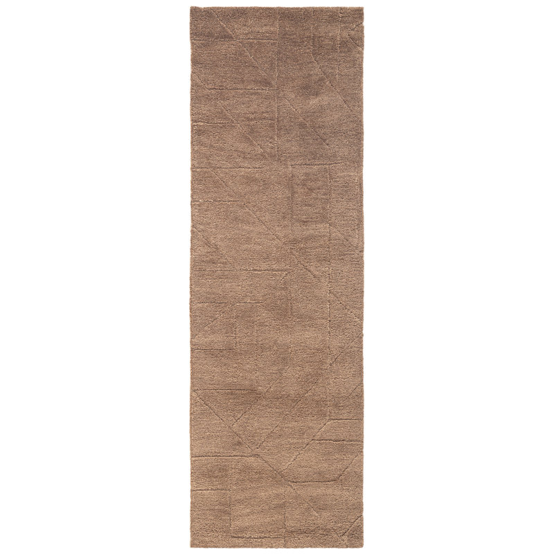 Ebern Designs Hand Tufted Wool Relief Rug, Runner 2'6" x 8'