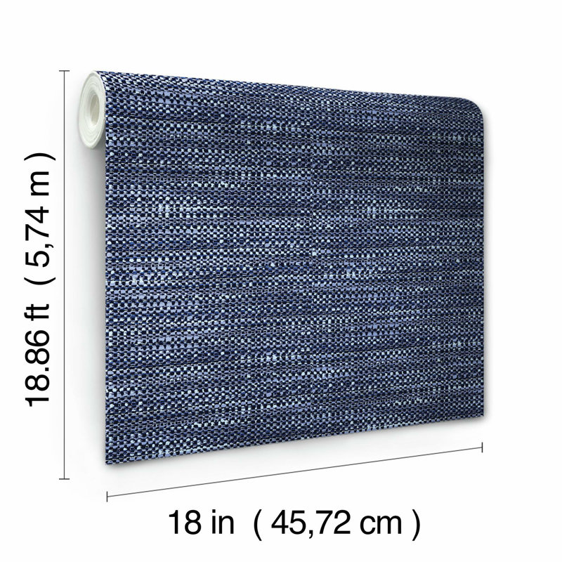 Rouleau de papier peint autocollant L 18,86 pi x l 18 po Waverly Tabby, Bleu