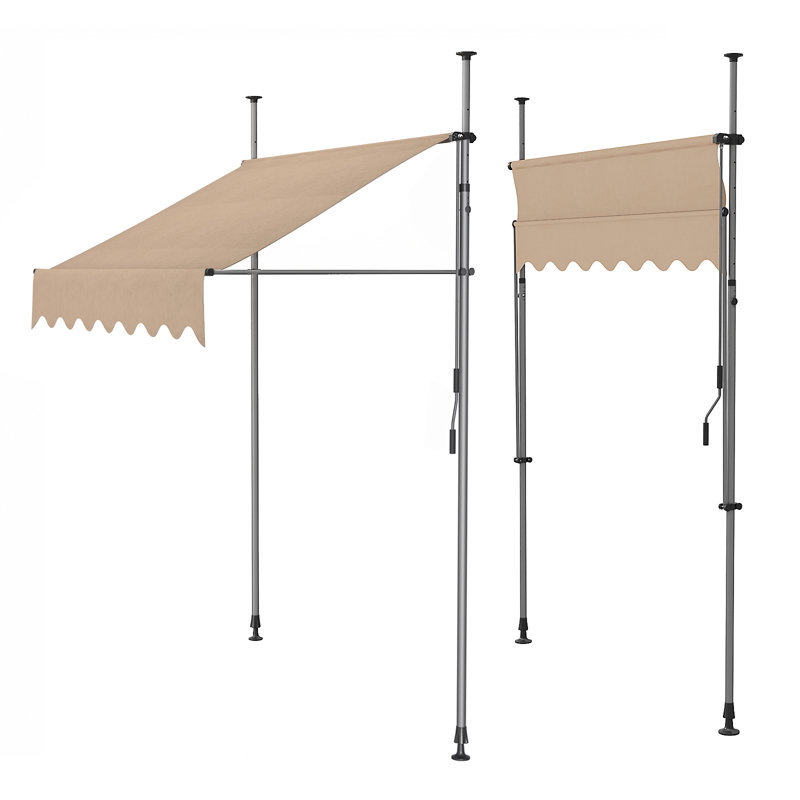 Dakota Fields 250cm W x 120cm D Polyester Cover Retractable Patio Awning