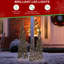Set Of 3 Lighted Christmas Plastic Cone Tree With 75 Warm White LED Lights