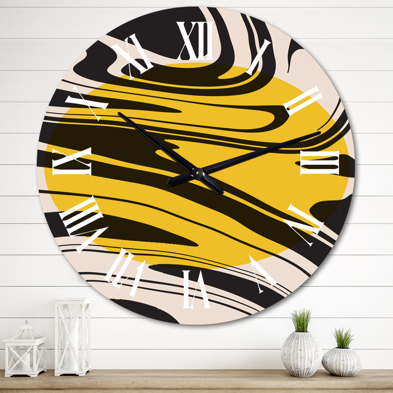 Horloge murale surdimensionnée rétro liquide années IV IV, Très grand