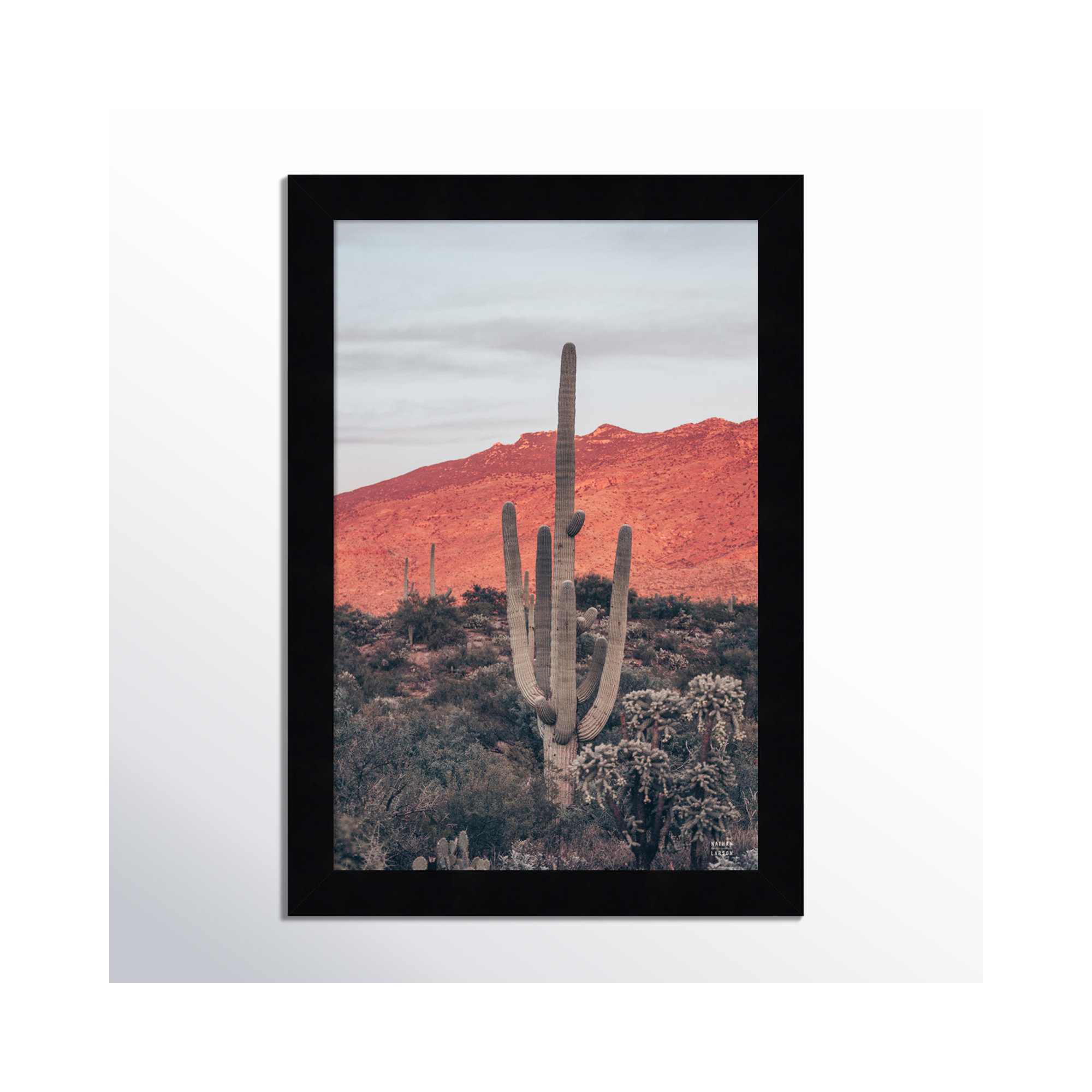 Sunsets And Saguaros by Nathan Larson, 13" H x 9" W x 1" D, Black