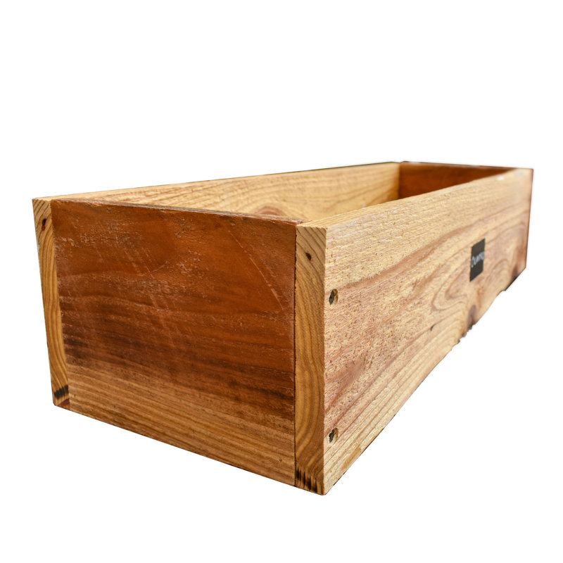 Boîte à fleurs en bois Kahnah, H 8 po x l 24 po x P 6,75 po, Brun pâle