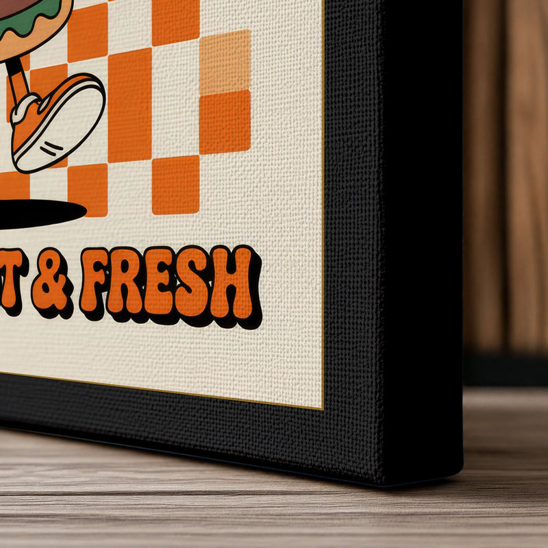 Tasty Food Diner Retro - Wrapped Canvas, Black Border, 30x20 - 76.2 x 50.8 cm