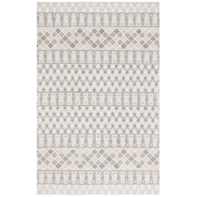 Tapis gris / ivoire en coton touffeté à la main Xendaya