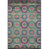 Mohit Geometric Hand-Knotted Wool Multicolor Area Rug