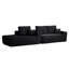 Canapé modulaire en tissu noir avec méridienne confortable, design moderne pour le salon