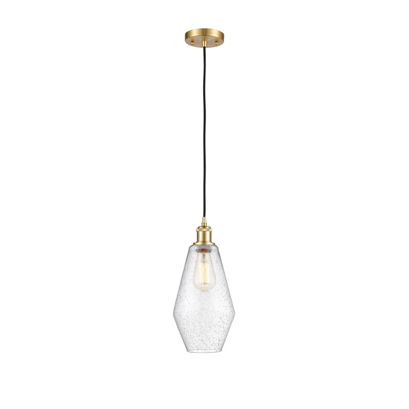 Luminaire suspendu simple à 1 lumière Gabbie, Or satiné