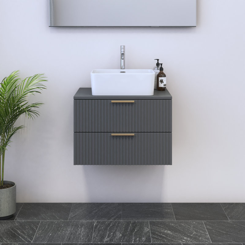 Meuble-lavabo gris 23,6 po Madera, Gris