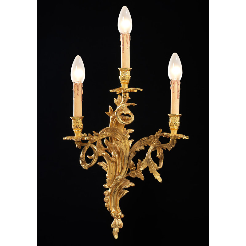 Applique murale à 3 lumières doré/bronze français