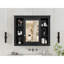 Chic Wall-Mounted Bathroom Storage Cabinet with Mirror & 6 Open Display Shelves
