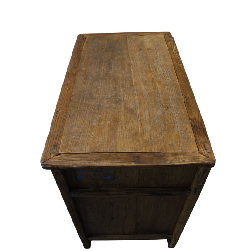 Ming-Style 4 Panel Elm Cabinet