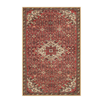 Tapis traditionnel rouge / brun / pêche