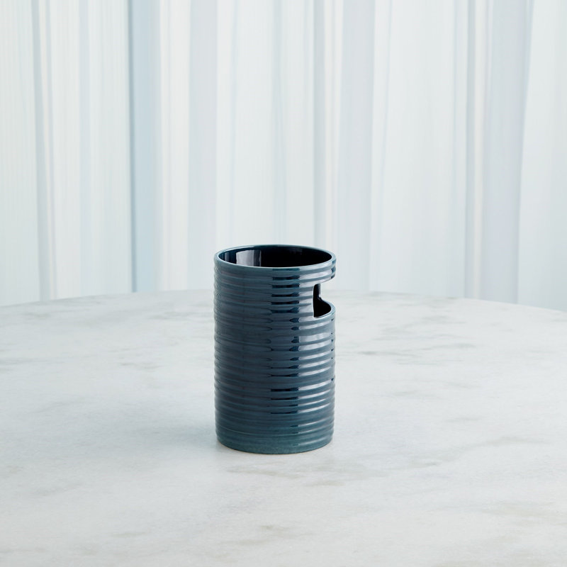 Earthenware Table Vase, 9" H x 6" W x 6" D