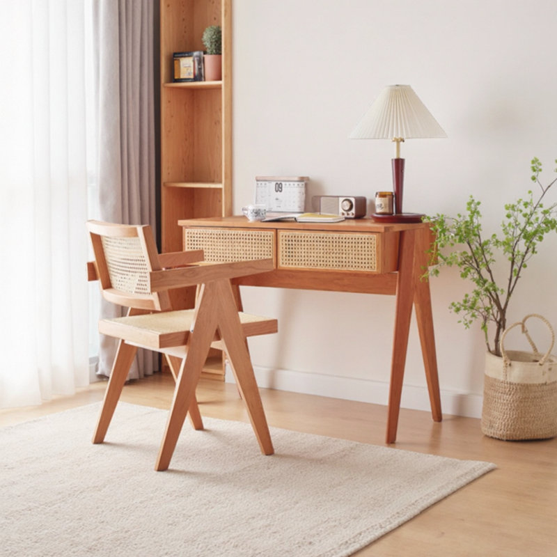 Bureau en bois de cerisier robuste, H 29,92 po x l 47,24 po x P 23,62 po