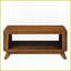 Table basse de 41,5 pouces en bois de noyer pour le salon - Pieds en pin massif, tablette de rangement et amp; Assemblage facile-1464283168