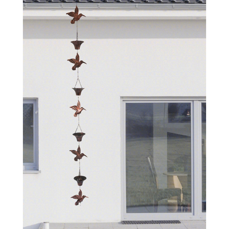 8.5FT Rain Chain, Hummingbird Rain Chains for Gutters