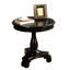 Table d'appoint ronde 26 po en bois, structure noire, table d'appoint 26 po x 26,5 po