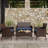 4-Person Wicker Outdoor Patio Conversation Set with Cushions and Coffee Table-1027488011