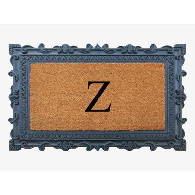 A1HC First Impression Carson Rubber and Coir Doormat Monogrammed Mat 24" X 36"