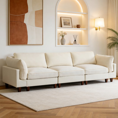 3- Piece Upholstered Corner Sectional Sofa Couch