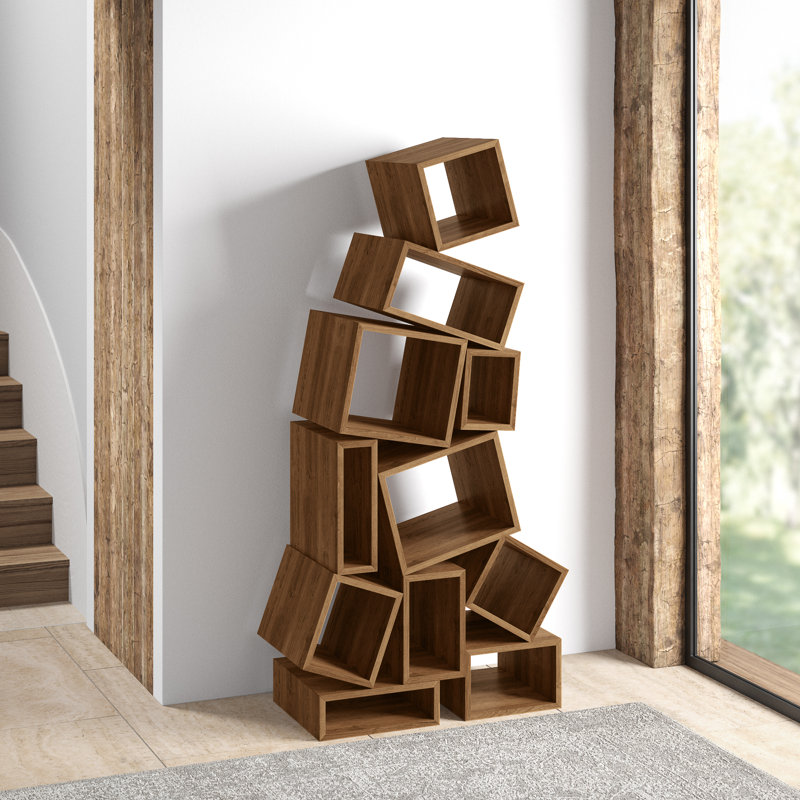 Cubist Geometric Bookcase
