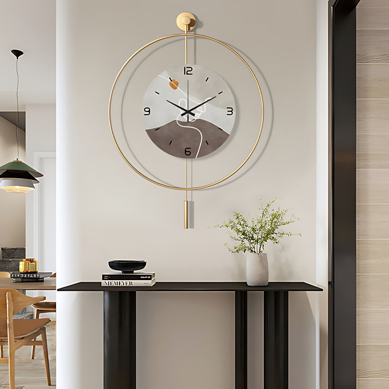 Horloge murale 24 pouces moderne d'inspiration espagnole avec design minimaliste pour le salon et la salle à manger