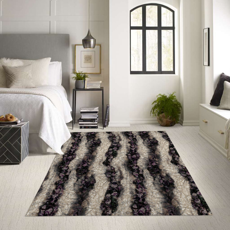 Tapis intérieur / extérieur rectangulaire en polyester tissé à la machine, Rectangle 2 pi x 3 pi