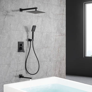 Black Shower System with Handheld, Orsino Remer SFH55 by Nameeks