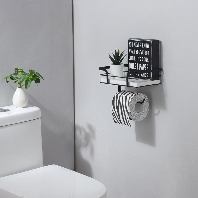 Porte-papier hygiénique mural, Noir / blanc