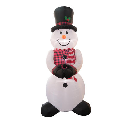  LED White Snowman with Vest 8 ft. Inflatable
