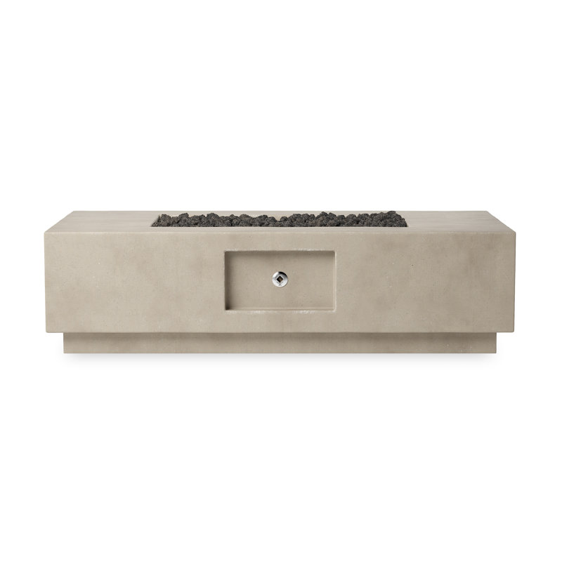 Kenton Rectangle Concrete Fire Pit Table, Natural Gas, Natural Concrete