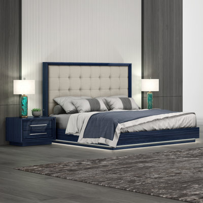 Vernasia Unfinished Vegan Leather Platform Bed