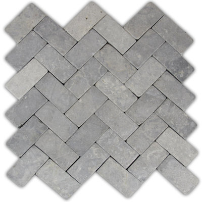 Desna mosaic 1.25" x 2.25" - High-Quality Matte Gray Mesh Backed Waterproof - 0.9 Sq Ft