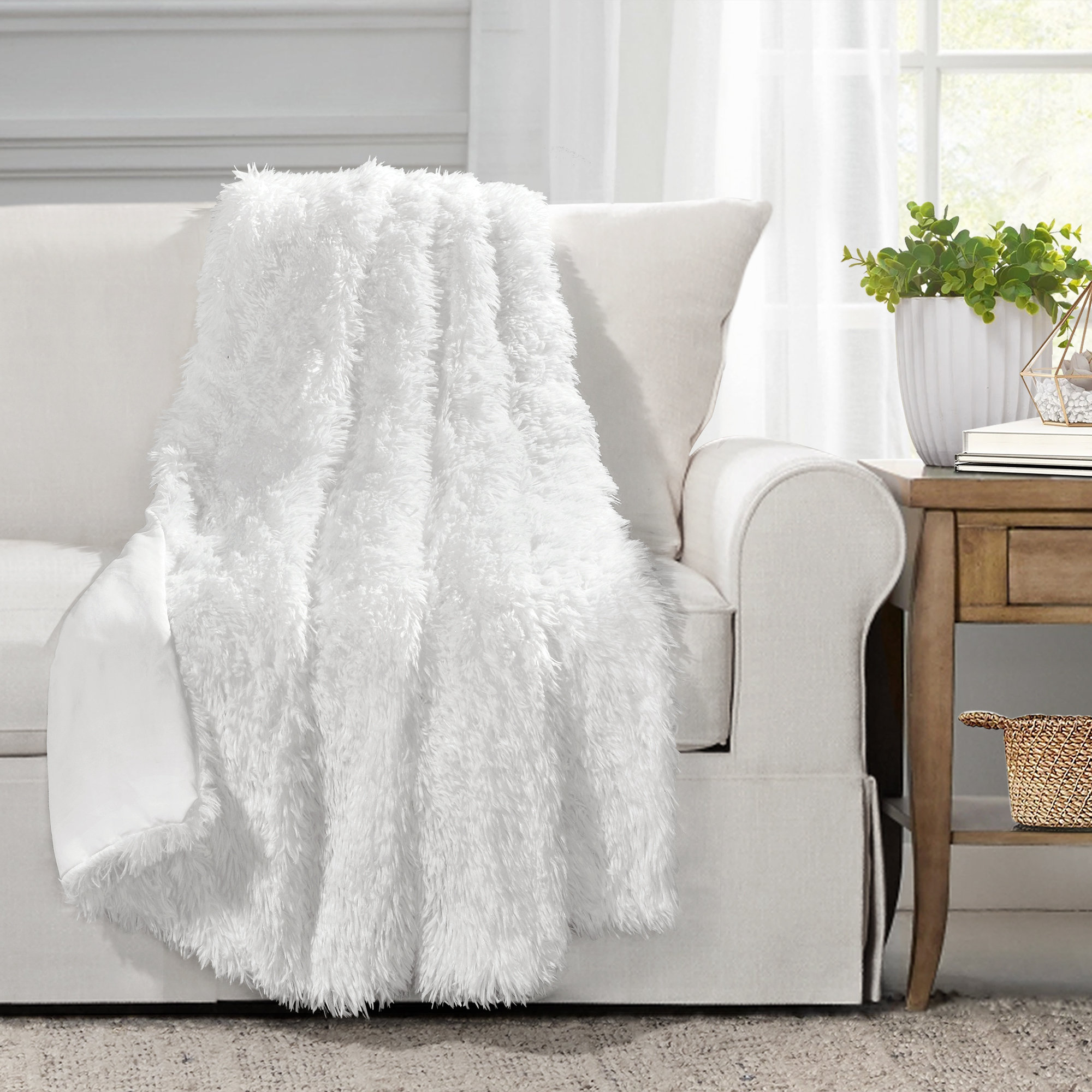 Exie Throw Blanket, White
