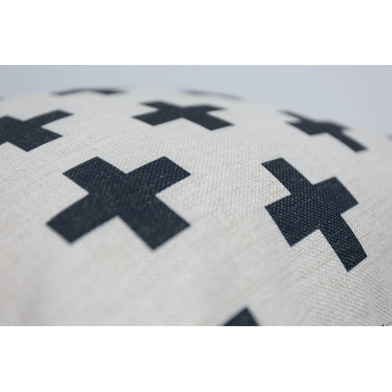 Geometric Linen Reversible Throw Pillow