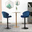 Chaises de bar de pub réglables bleues avec dossier et repose-pieds, de 2 comptoirs à hauteur classique et 2-1150947567