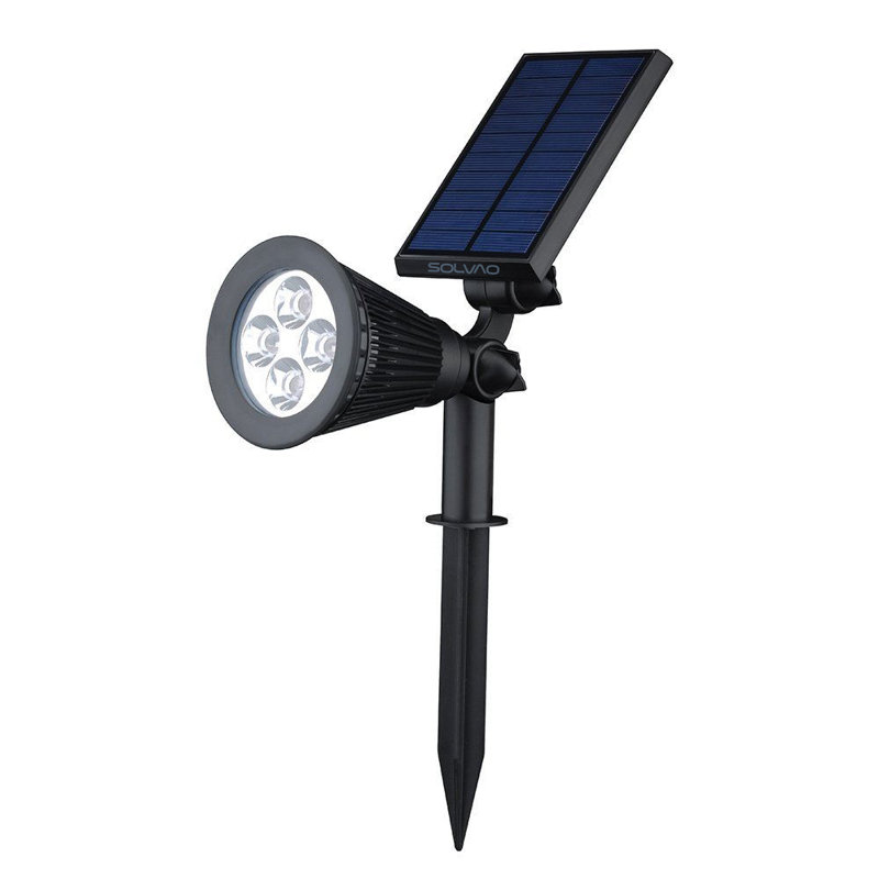 Solar Powered Integrated LED Outdoor Pathway Lamp with Dusk to Dawn Sensor