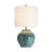 Green Ceramic Table Lamp With Drum Shade