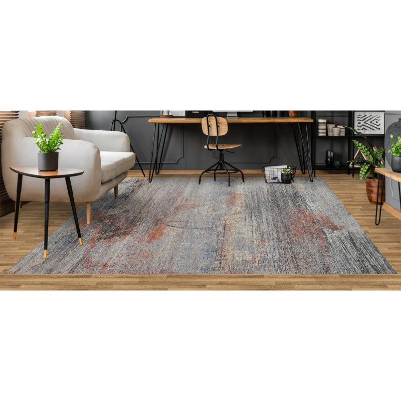 Tapis gris / brun noué à la main de haute qualité, Rectangle 9 pi x 12 pi