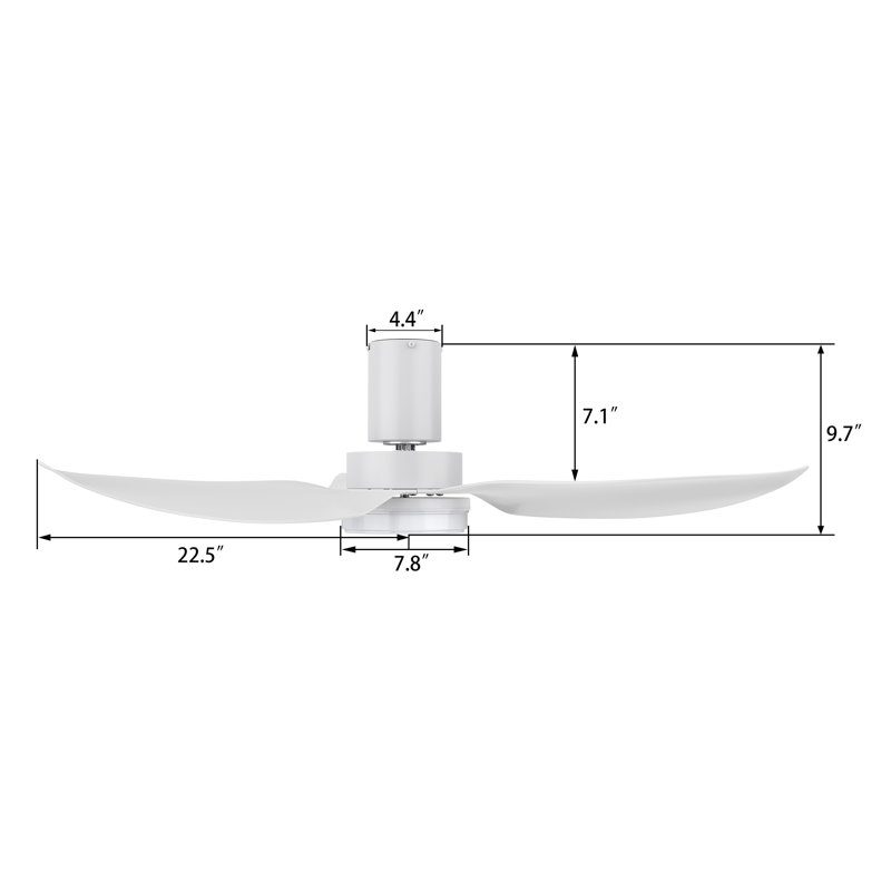 Cralg 45'' Ceiling Fan with LED Lights, White
