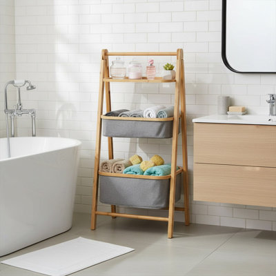 Levan Bamboo Bathroom Shelves