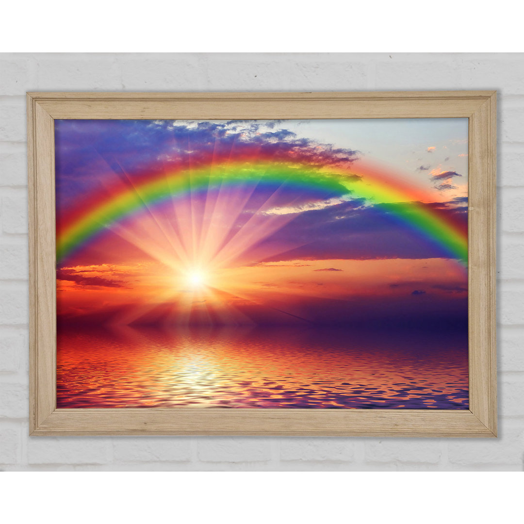 Gerahmtes Leinwandbild Rainbow Sun Blaze