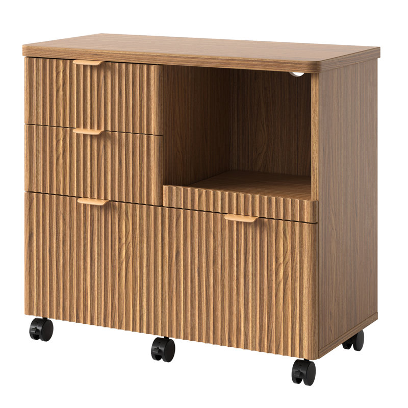 31.5cm Wide 4 -Drawer File Cabinet, Brown/Black